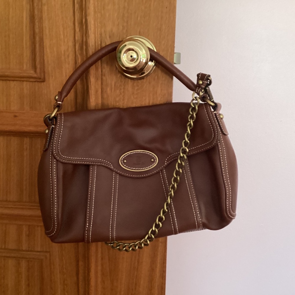 Brown leather bag